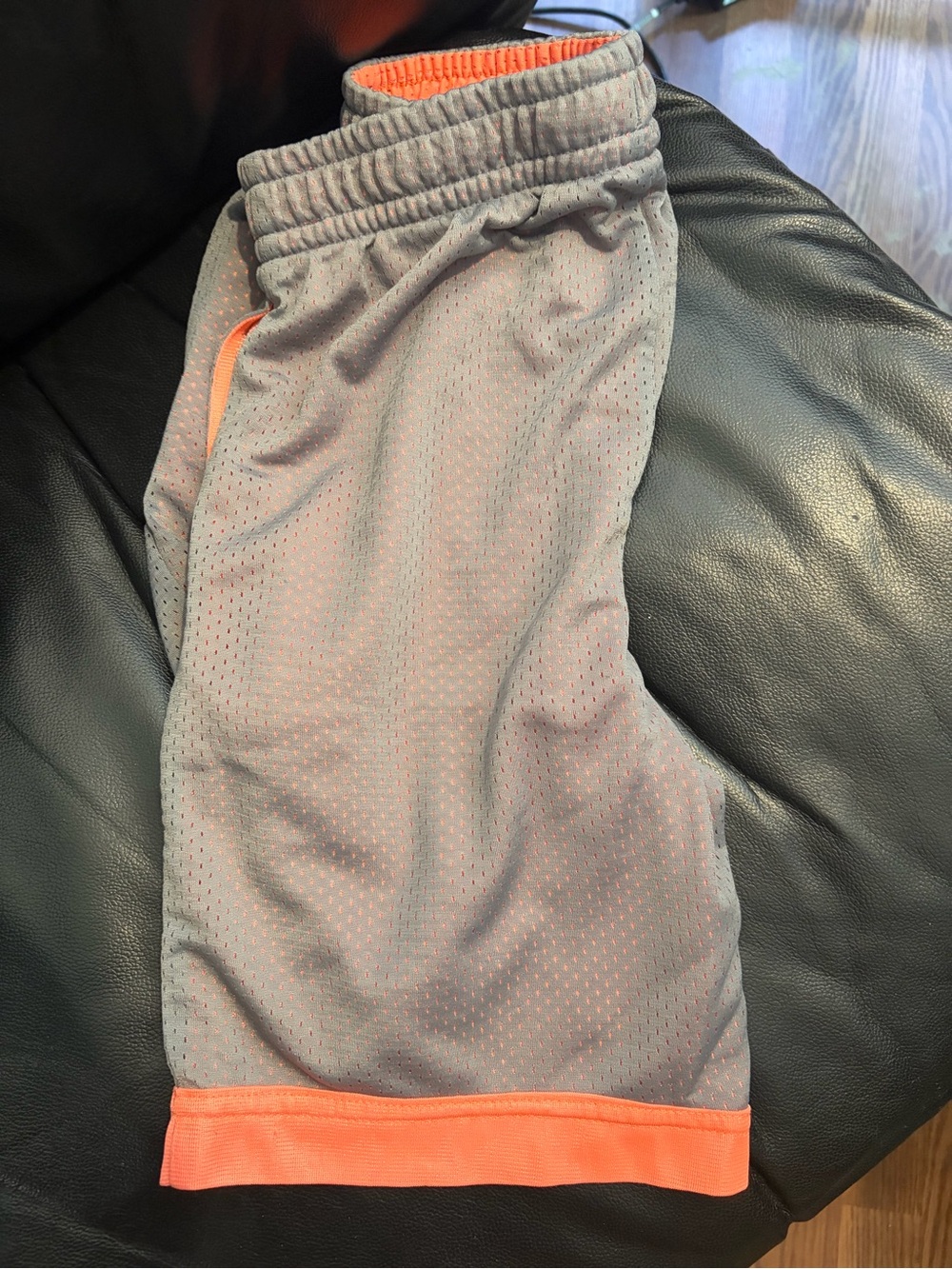 Athletic Works Gray Mesh Shorts with Orange Trim